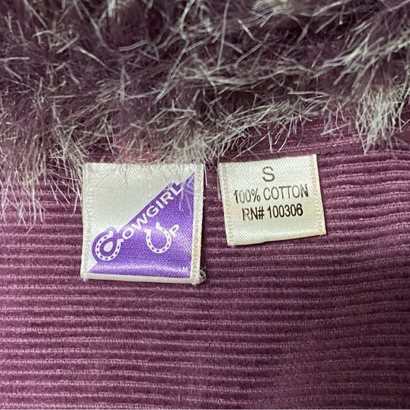 Purple Jean Jacket with Faux Fur Collar - Picture 4 of 4